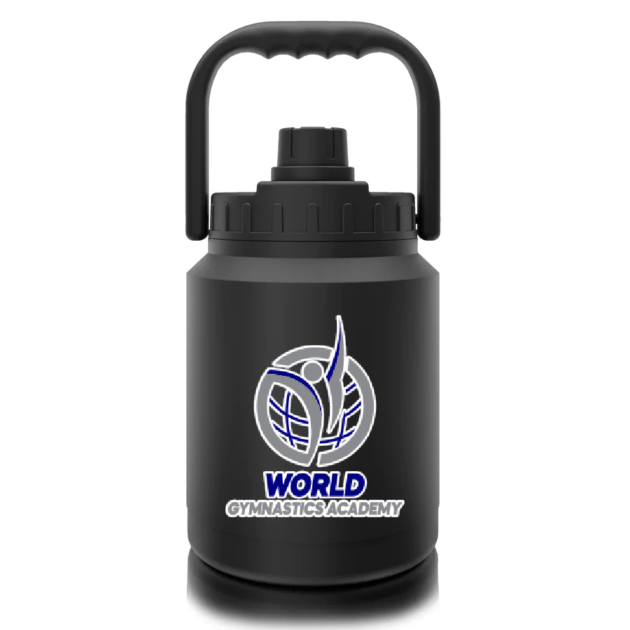 World Gymnastics The 64oz (1/2 Gallon) Jug w/ World Gymnastics Design on Front