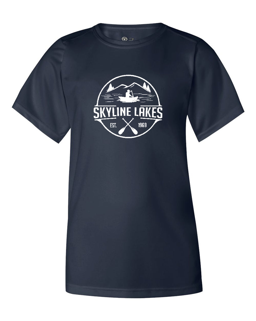 Skyline Lakes B-Core T-Shirt - 2120 w/ Canoe Design on Front.