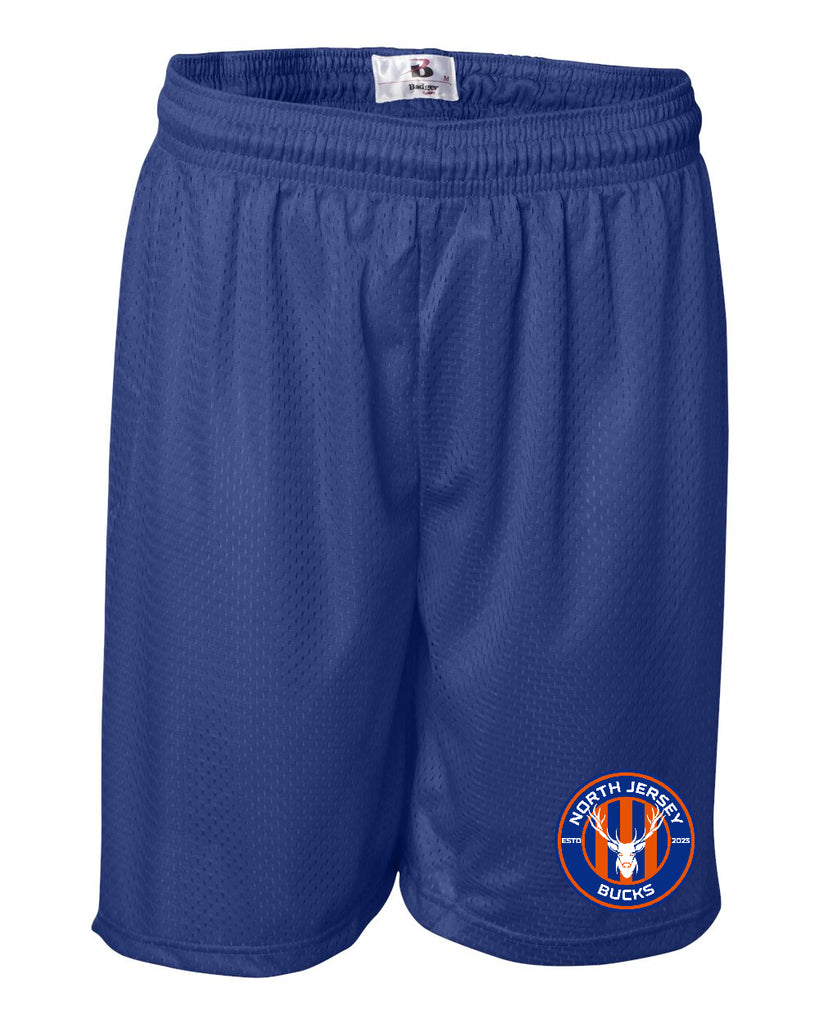 NJ Bucks Badger - Pro Mesh 7" Shorts - 7207 w/ NJB Circle Logo on Front