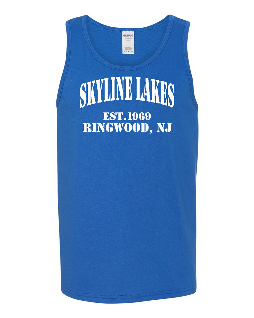 Skyline Lakes Heavy Cotton™ Tank Top - 5200 w/ Established Design on Front.