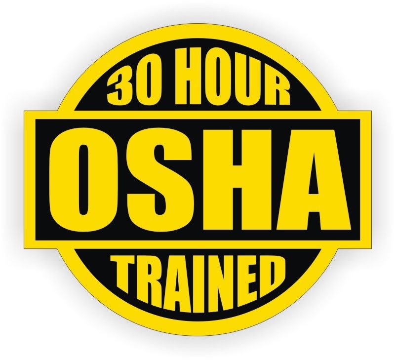 30 hours osha trained 2" round hard hat-helmet full color printed decal
