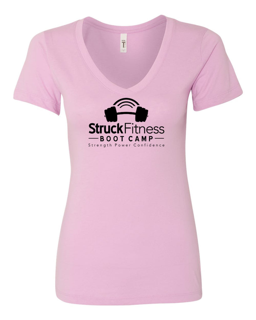 struck fitness next level - women's ideal v-neck tee - 1540 - w/ black out logo