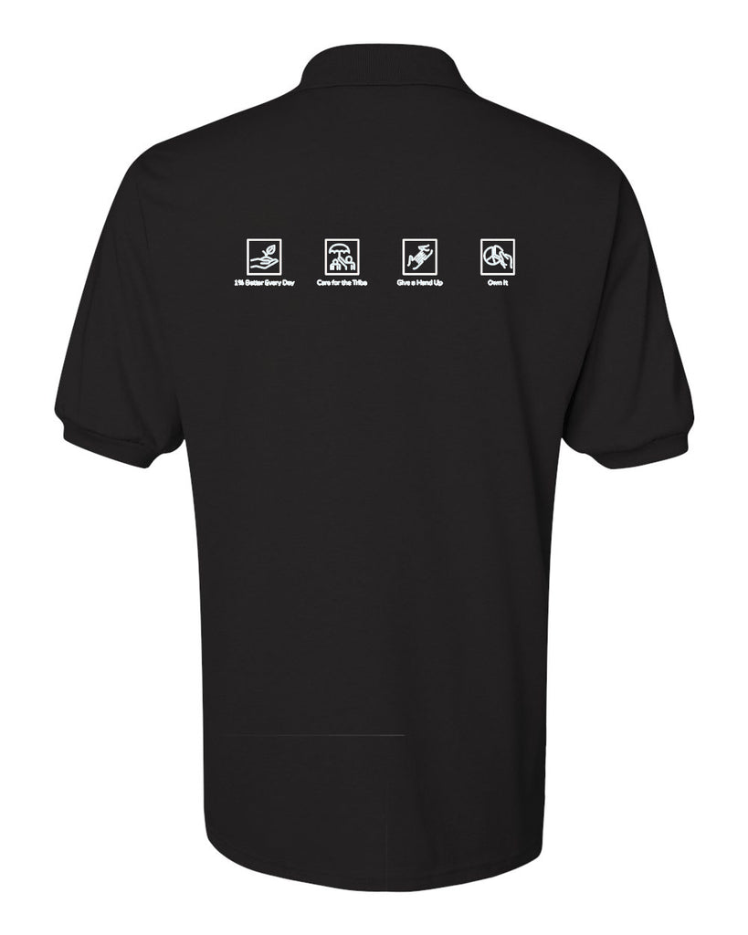 profitlinq black spotshield™ 50/50 polo - 437msr w/ left chest profitlinq logo