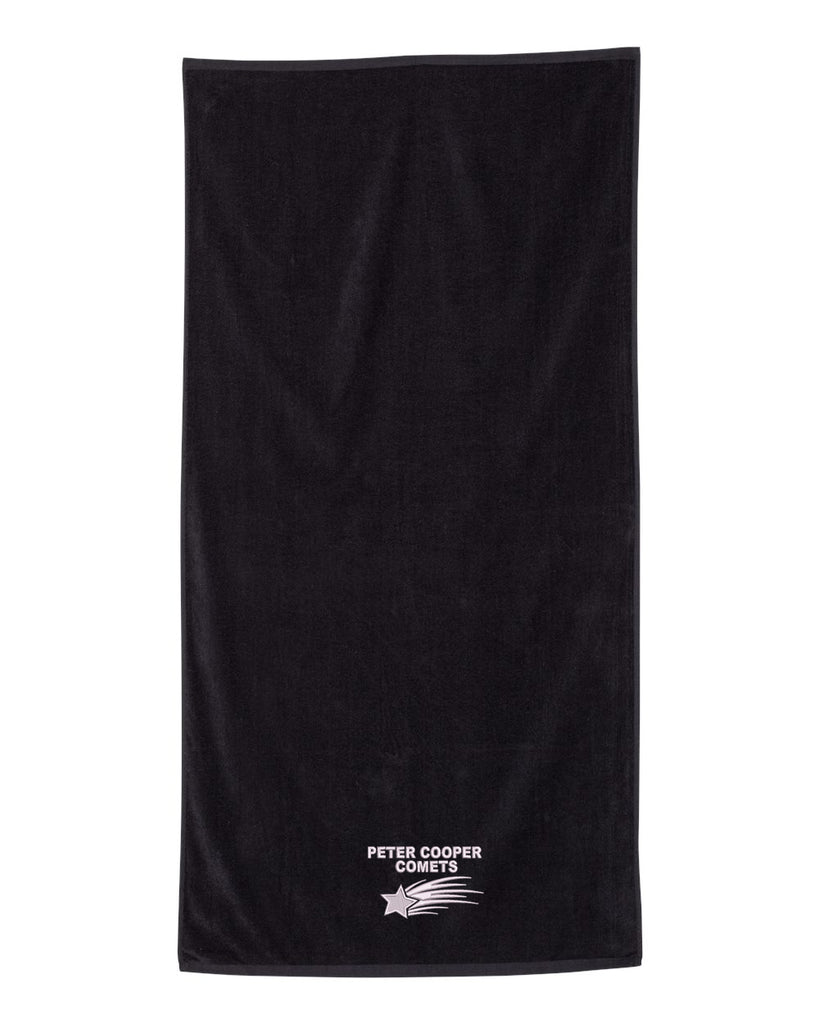 Peter Cooper Comets Velour Beach Towel - QV3060 w/ Logo 1 on Front