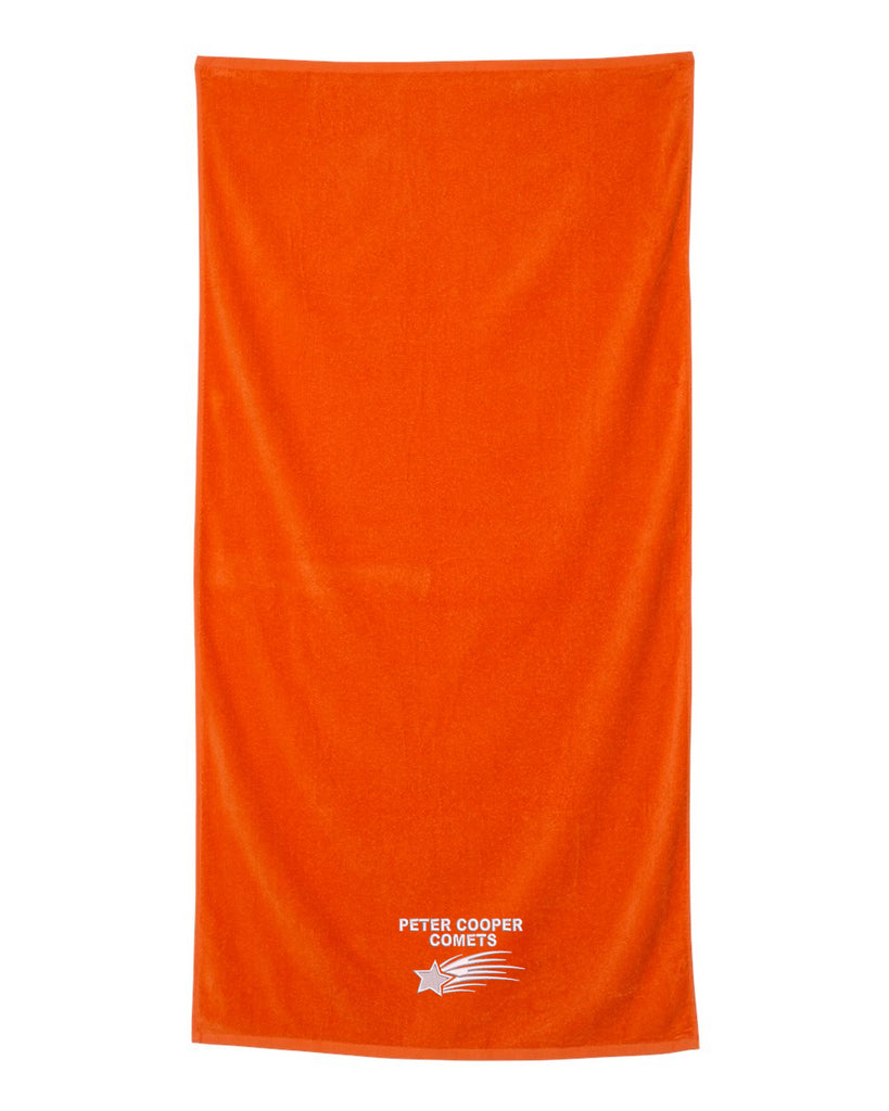 Peter Cooper Comets Velour Beach Towel - QV3060 w/ Logo 1 on Front