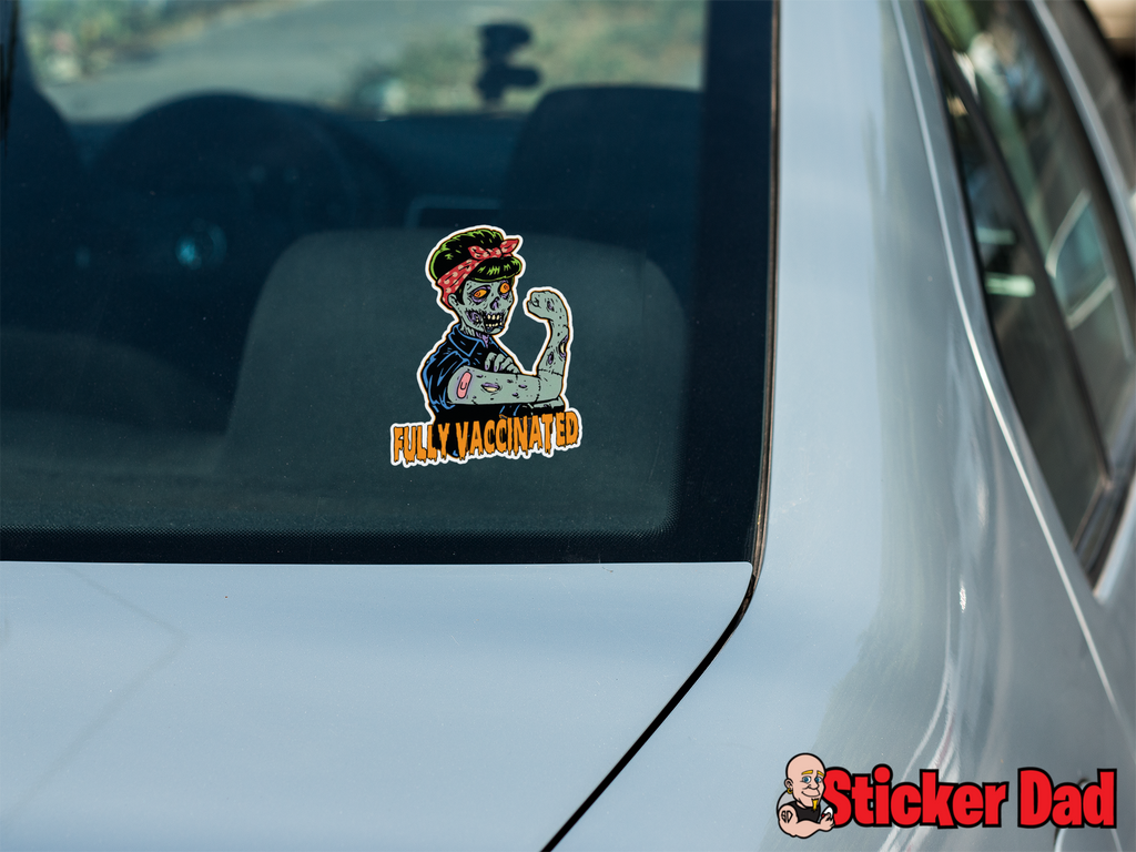 full vax zombie 1057 full color 5 inch printed vinyl decal window sticker