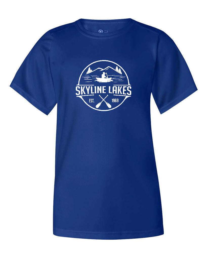 Skyline Lakes B-Core T-Shirt - 2120 w/ Canoe Design on Front.