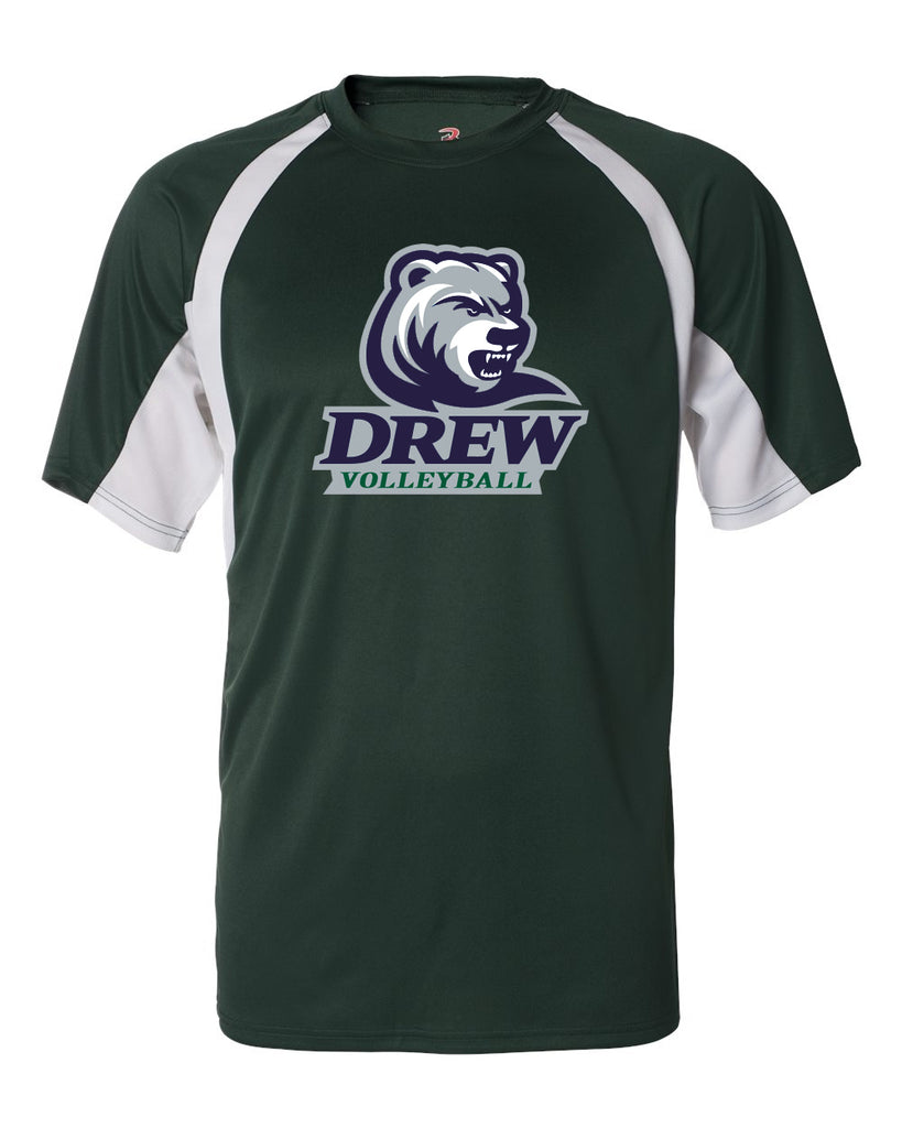 Drew Volleyball Badger - B-Core Hook T-Shirt - 4144 w/ 4 Color V2 Design on Front.