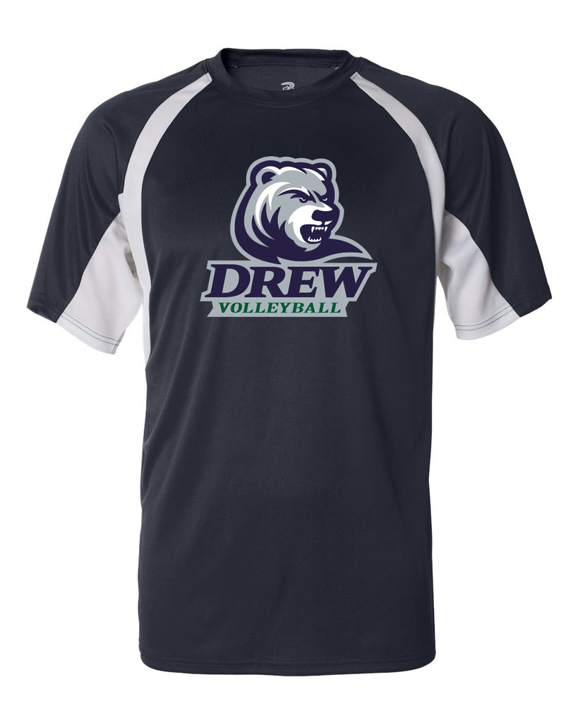 Drew Volleyball Badger - B-Core Hook T-Shirt - 4144 w/ 4 Color V2 Design on Front.