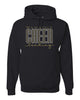 Wanaque Cheer JERZEES - NuBlend® Hooded Sweatshirt - 996MR w/ Chevron Cheer Design on Front.