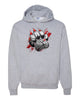 Hazleton Area Cougars - Sport Gray JERZEES - NuBlend® Hooded Sweatshirt - 996MR w/ Cougars PaintPaw Design on Front.