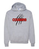 Hazleton Area Cougars - Sport Gray JERZEES - NuBlend® Hooded Sweatshirt - 996MR w/ Cougars Slash V1 Design on Front.