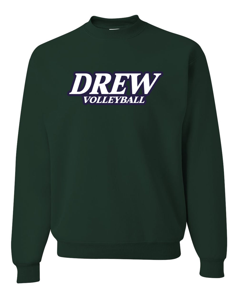 Drew Volleyball JERZEES - NuBlend® Crewneck Sweatshirt - 562MR w/ White & Navy V1 Design on Front.