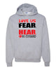 Hazleton Area Cougars - Sport Gray JERZEES - NuBlend® Hooded Sweatshirt - 996MR w/ LOVE US Design on Front.