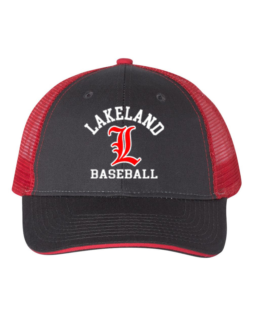 Lakeland Baseball VC Sandwich Trucker Cap - S102 w/ Lakeland Arc Design Embroidered on Front