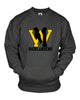 west milford highlanders badger 1252 pocket swetashirt w/ large wm logo on front.