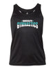 Randolph Gymnastics Black B-Core Racerback Tank Top - 2166 w/ Logo Design V2 on Front