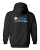 skyline lakes heavy blend hoodie w/ shield logo front & slpoa logo on back