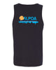 skyline lakes unisex tank top w/ shield logo front & slpoa logo on back