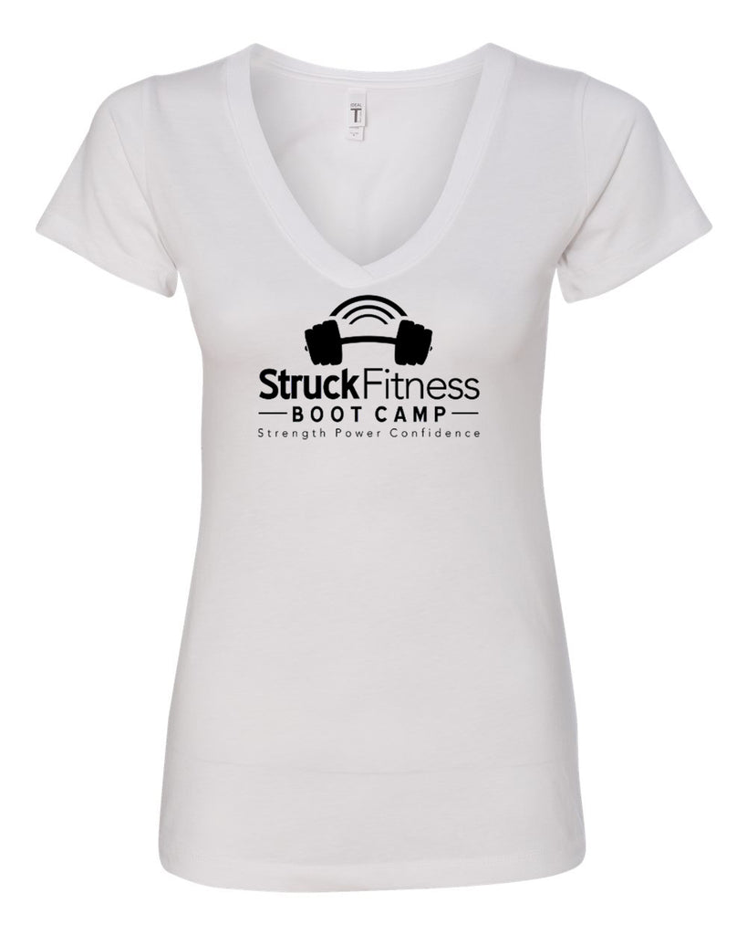 struck fitness next level - women's ideal v-neck tee - 1540 - w/ black out logo