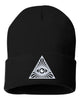 all seeing eye embroidered cuffed beanie hat