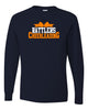 Ringwood Rattlers Black JERZEES - Dri-Power® Long Sleeve 50/50 T-Shirt - 29LSR w/ 2 Color Rattlers Cheerleading Bow Design on Front