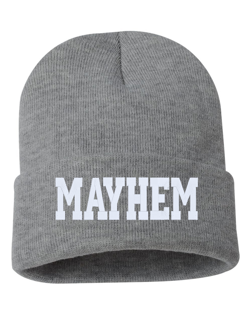mayhem embroidered cuffed beanie hat