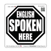 english spoken here stop sign v1 hard hat-helmet full color printed decal