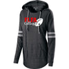 FLFA Black AS Ladies Hooded Low Key Pullover w/ FLFA Football Heart Design on Front