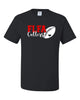 FLFA Black JERZEES - Dri-Power® 50/50 T-Shirt - 29MR w/ FLFA Football Heart Design on Front