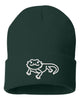 cute bearded dragon embroidered cuffed beanie hat
