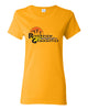 riverview gymnastics white short sleeve t-shirt w/ full color sun design on front.