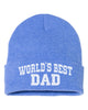 world's best dad embroidered cuffed beanie hat