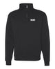 west milford fencing black nublend® cadet collar quarter-zip sweatshirt - 995mr w/ wm crossed swords design on back.
