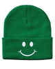 smile face embroidered cuffed beanie hat