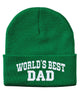 world's best dad embroidered cuffed beanie hat