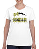 wanaque cheer heavy cotton tee w/ 2 color warriors cheer football laces bow design