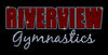riverview gymnastics black 10 ounce gusseted cotton canvas tote w/ spangle 2 color logo on front.