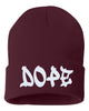 dope embroidered cuffed beanie hat