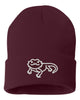 cute bearded dragon embroidered cuffed beanie hat