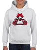 jr lancers competition cheer heavy cotton white shirt w/ mega bow 2 color design on front.
