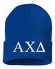 greek letters sorority/fraternity embroidered cuffed beanie hat