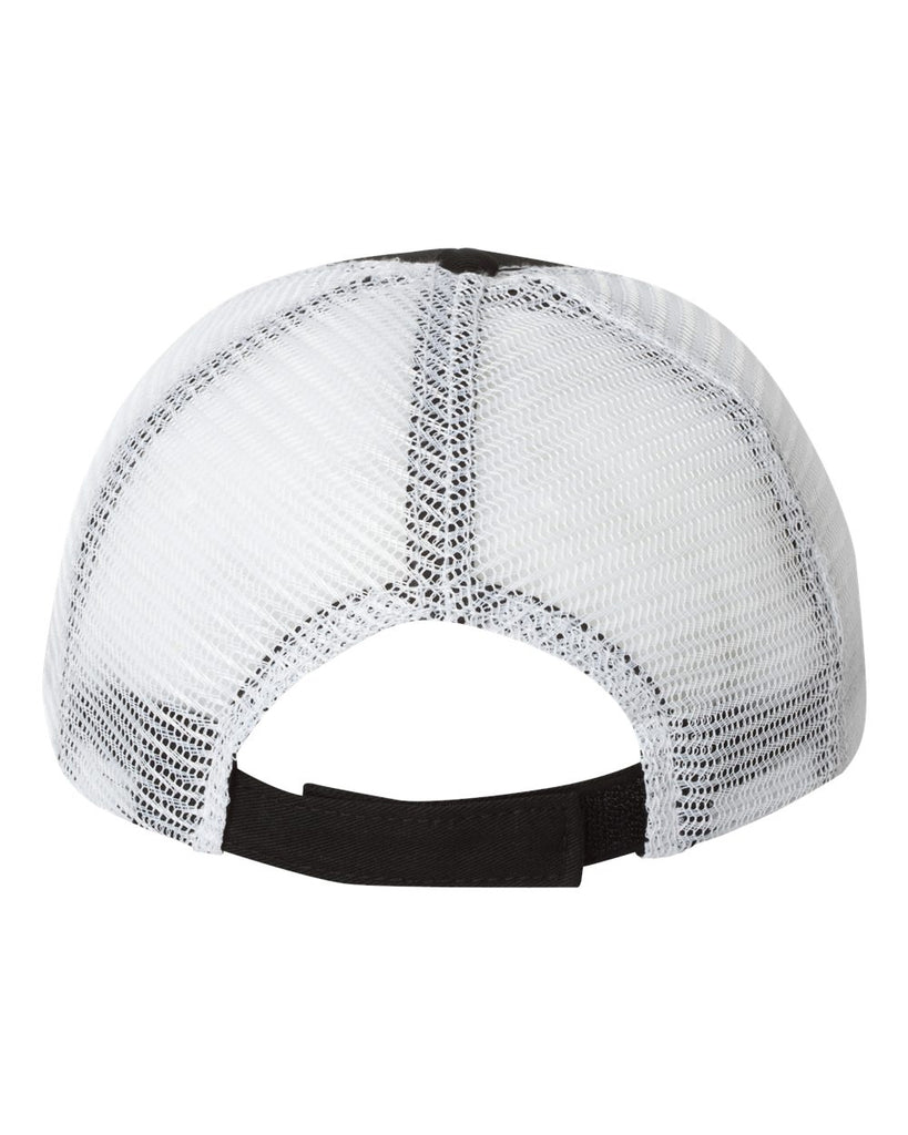 Wanaque Warriors Football Black & White Sportsman - Bio-Washed Trucker Cap - AH80 w/ Warrior W Embroidered on Front.