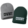 cowboy embroidered cuffed beanie hat