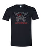 flfa black softstyle® t-shirt - 64000 w/ flfa cutters cheer logo in spangle on front